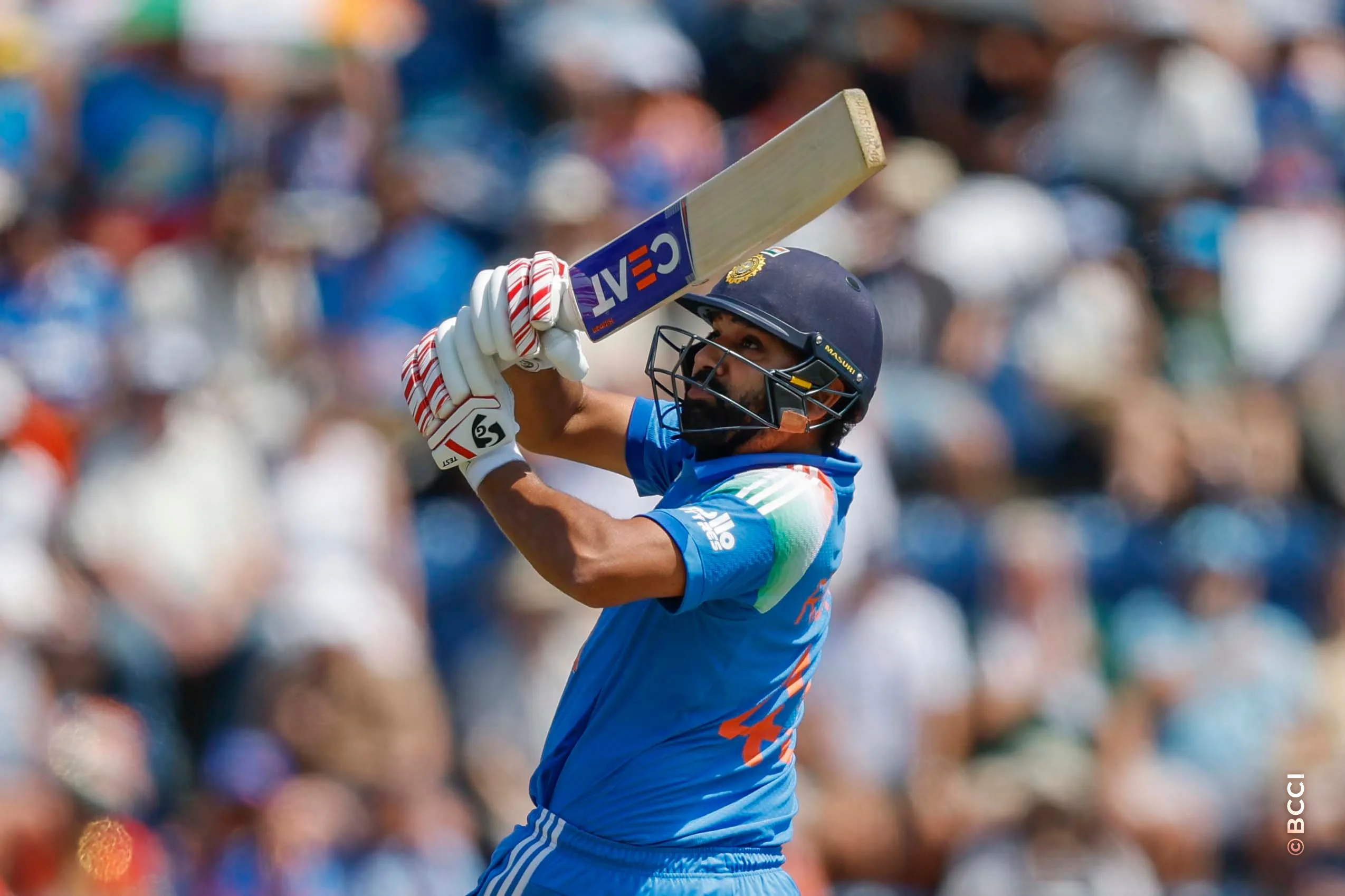 Rohit Sharma of India plays a shot during the 2nd ODI match between England and India at the Sophia Gardens, Cardiff, Wales on July 16, 2026.Photo: Deepak Malik / CREIMAS for BCCI