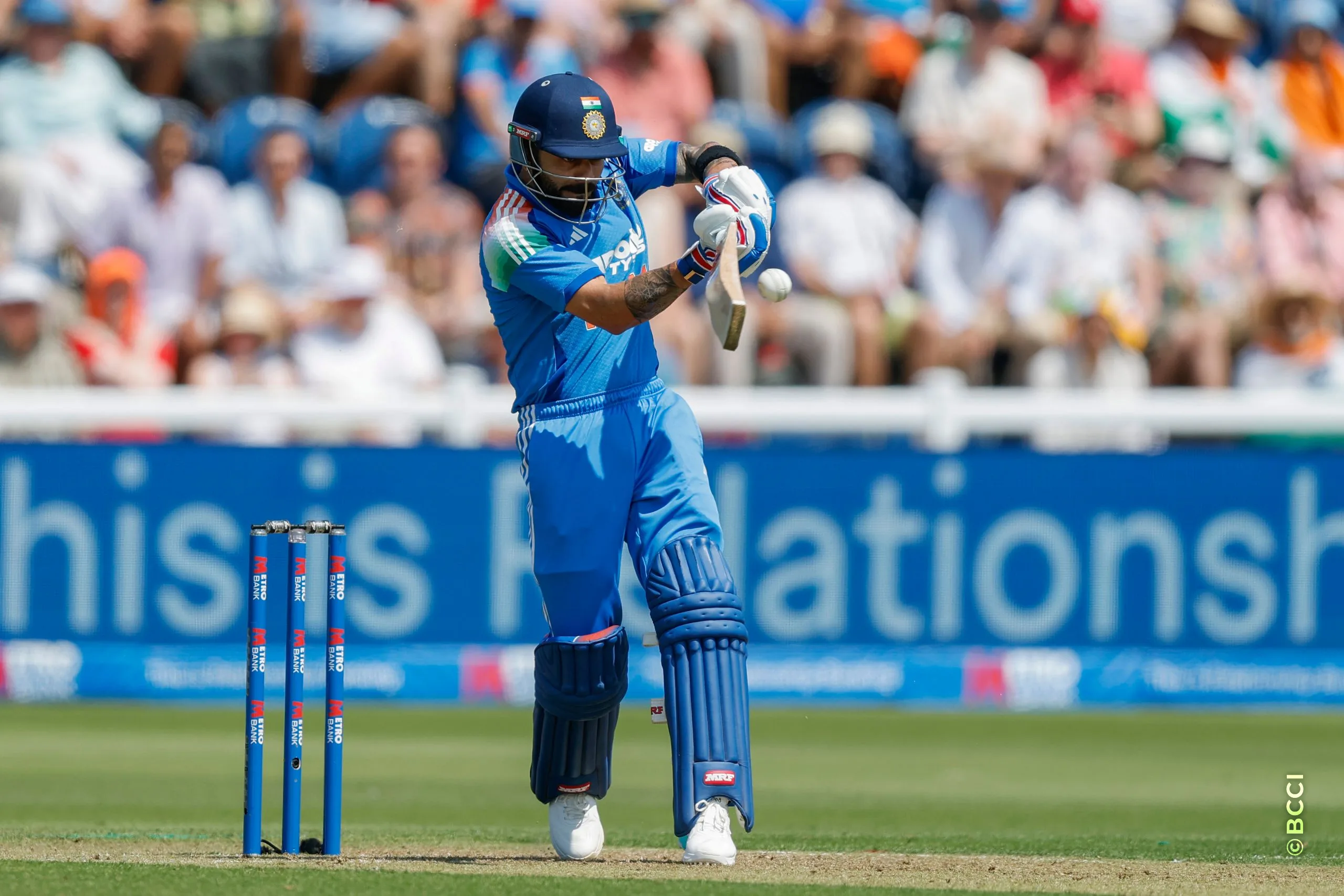 Virat Kohli of India plays a shot during the 2nd ODI match between England and India at the Sophia Gardens, Cardiff, Wales on July 16, 2026.Photo: Deepak Malik / CREIMAS for BCCI