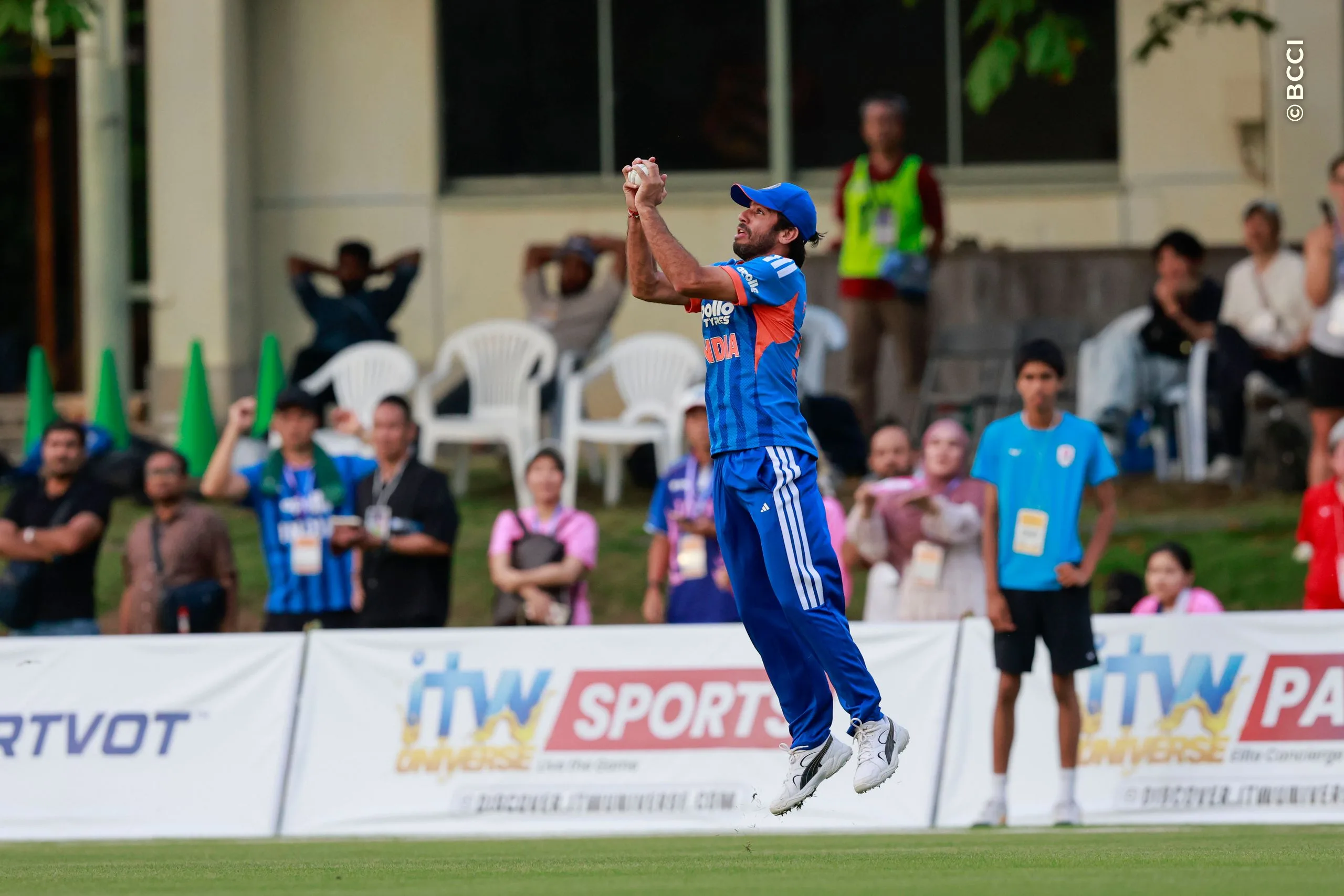 Ravi Bishnoi of India during the Only T20I match between Japan and India at Sano Cricket Ground, Sano, Japan, on September 22, 2026.

Photo:  Deepak Malik / CREIMAS for BCCI