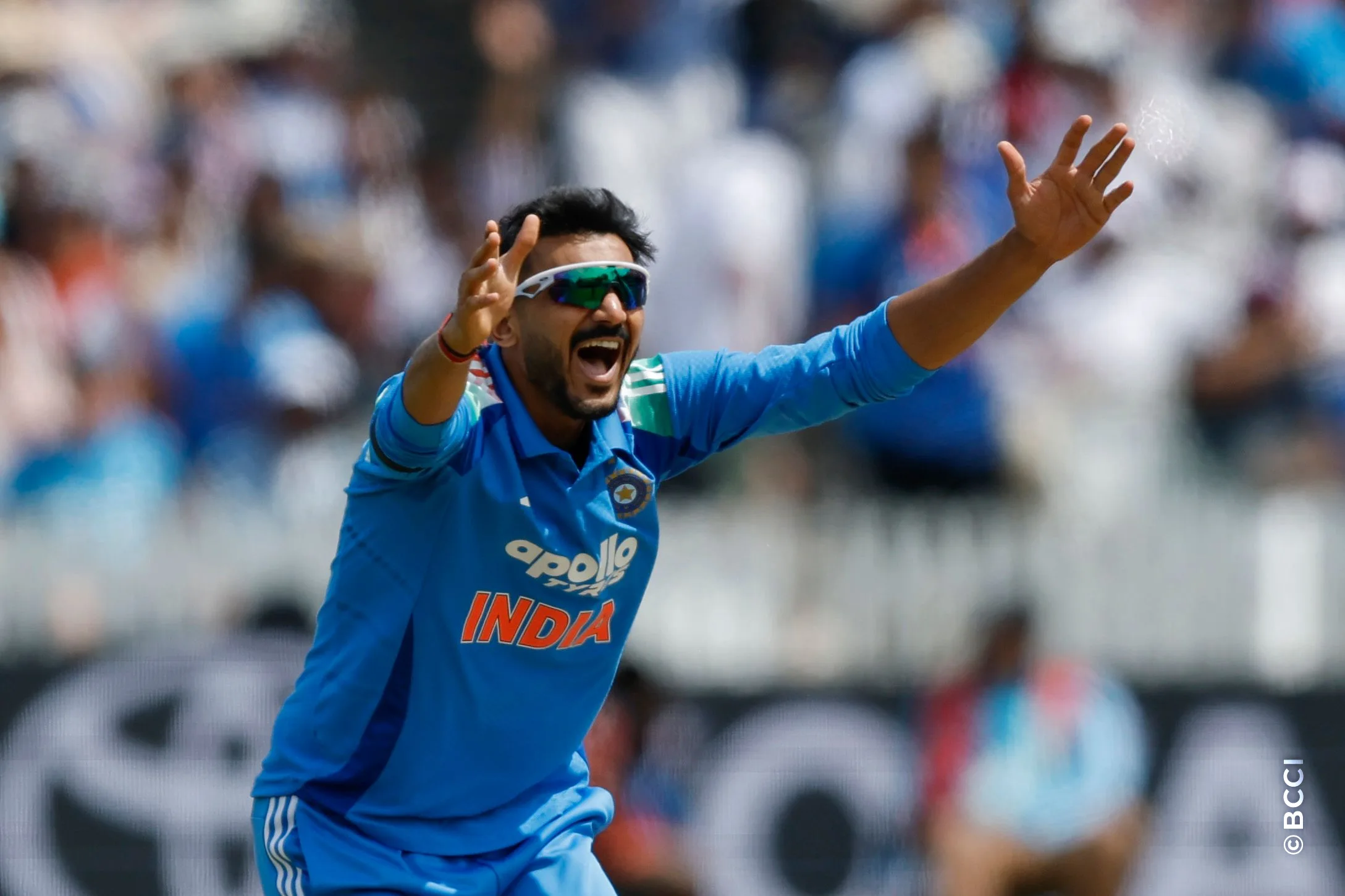 Axar Patel of India appeals during the 3rd ODI International match between England and India at the Lord's Cricket Ground, London, England on July 19, 2026.Photo: Deepak Malik / CREIMAS for BCCI