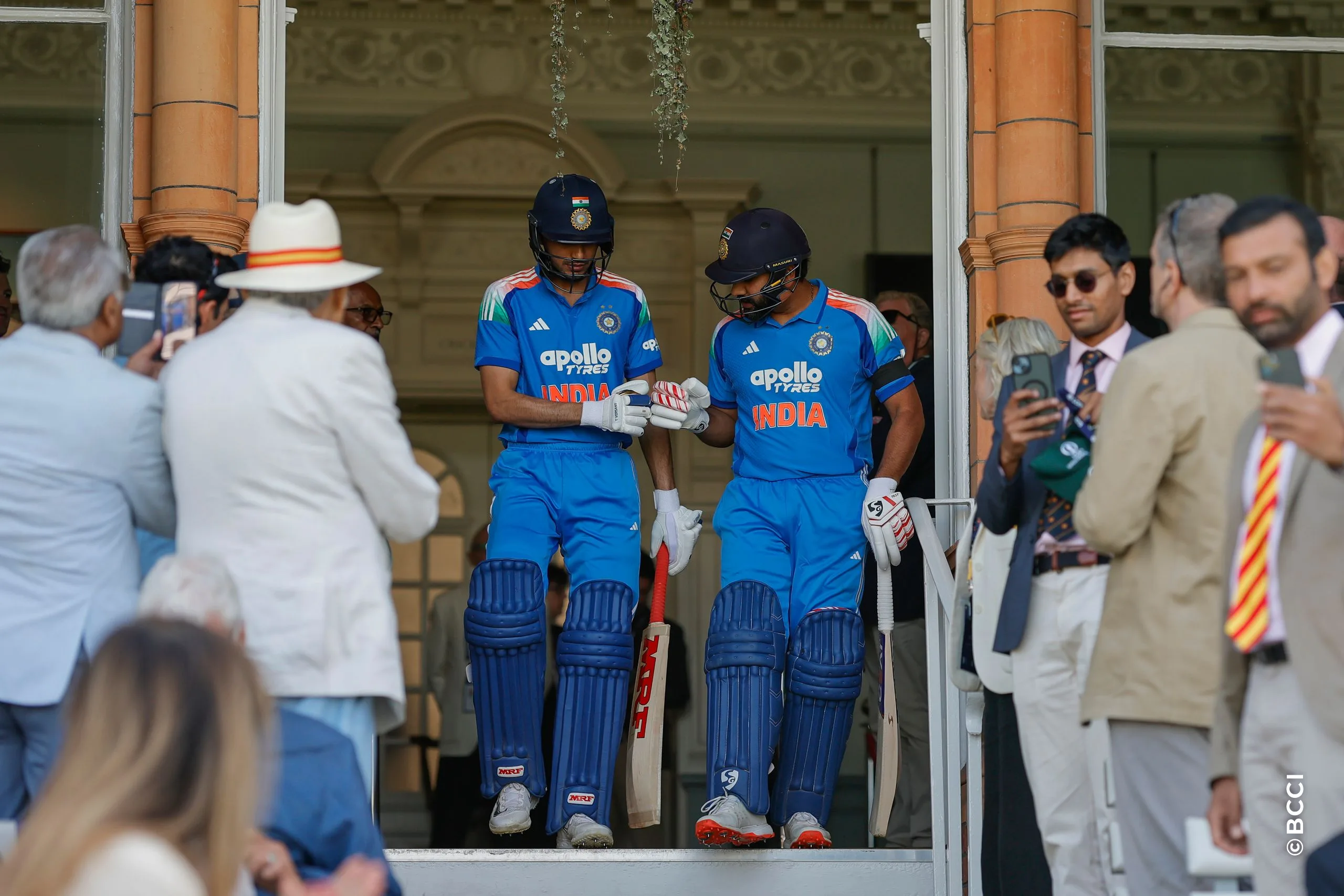 Shubman Gill and Rohit Sharma of India during the 3rd ODI International match between England and India at the Lord's Cricket Ground, London, England on July 19, 2026.Photo: Deepak Malik / CREIMAS for BCCI
