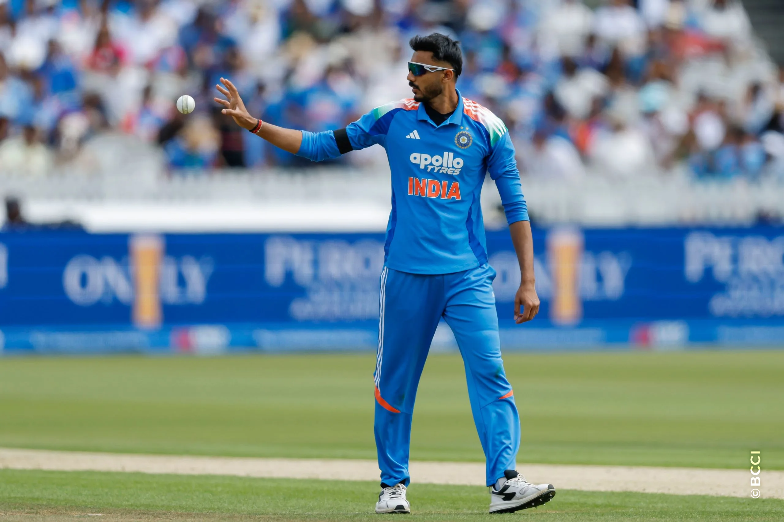 Axar Patel of India during the 3rd ODI International match between England and India at the Lord's Cricket Ground, London, England on July 19, 2026.Photo: Deepak Malik / CREIMAS for BCCI