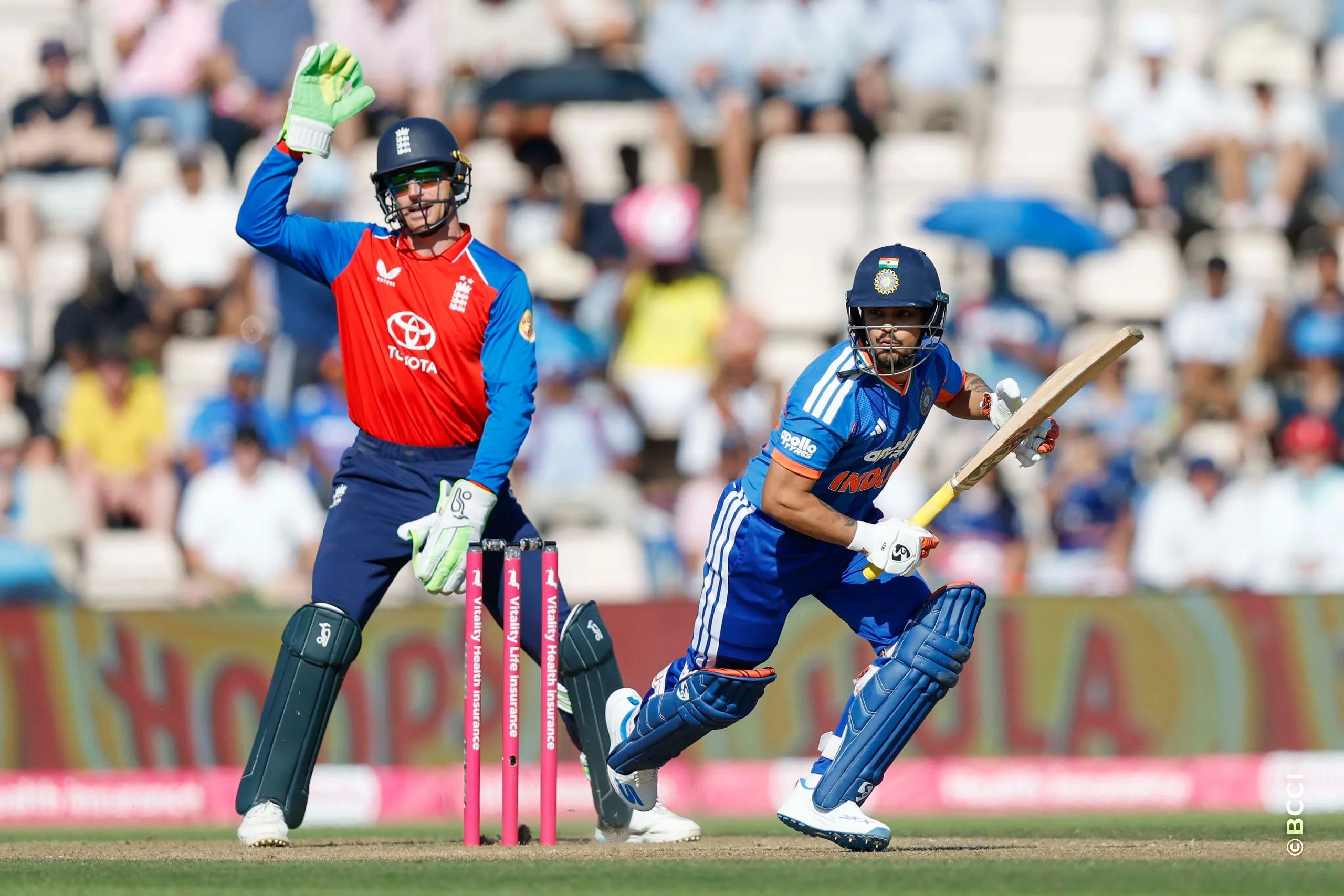 Ishan Kishan of India during the 5th T20 International match between England and India at The Rose Bowl, Southampton, England on July 11, 2026.Photo: Deepak Malik / CREIMAS for BCCI