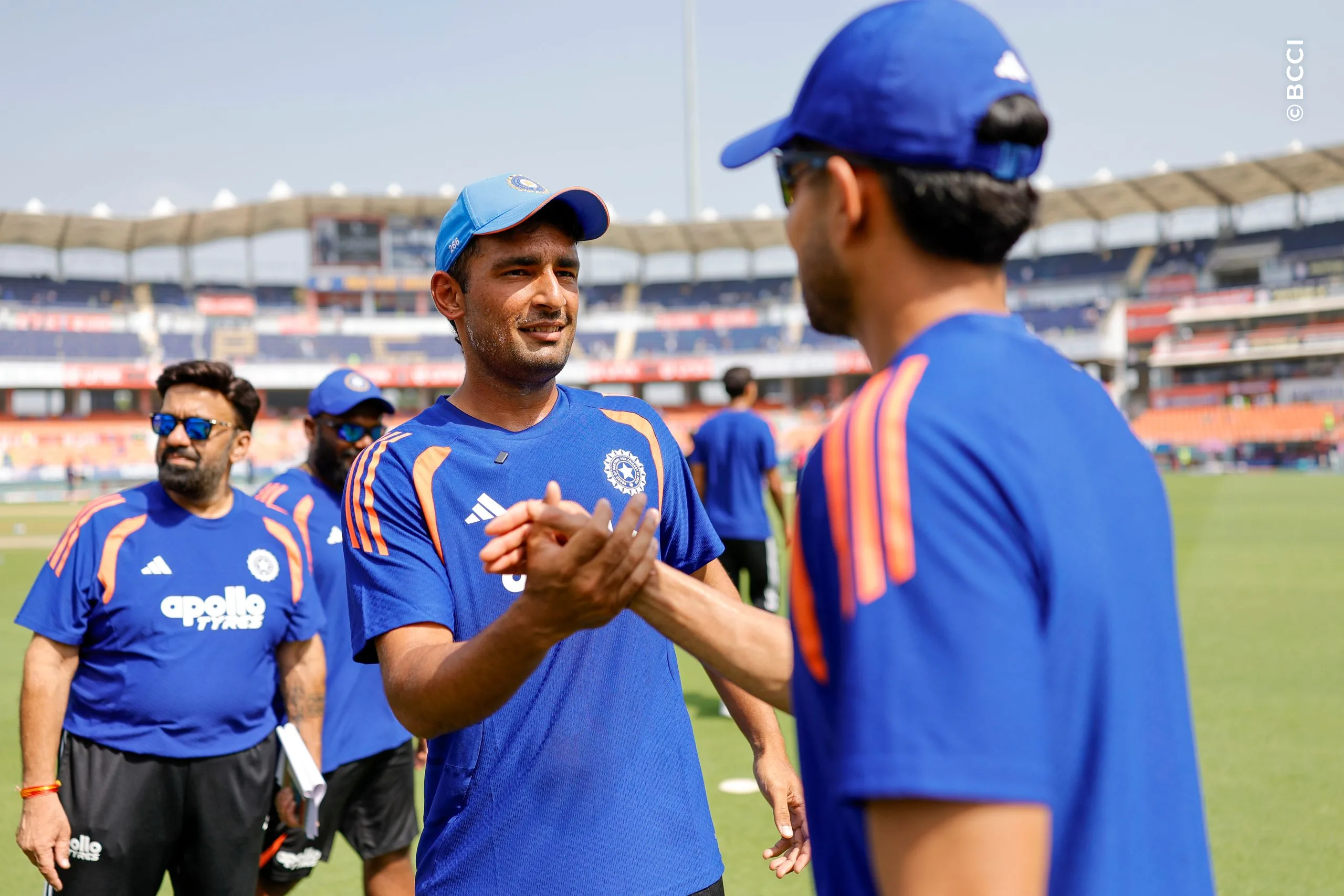 Anshul Kamboj of India during the 3rd ODI match between India and West Indies at the PCA International Cricket Stadium, Ground A, New Chandigarh, India on October 3, 2026.

Photo: Surjeet Yadav / CREIMAS for BCCI
