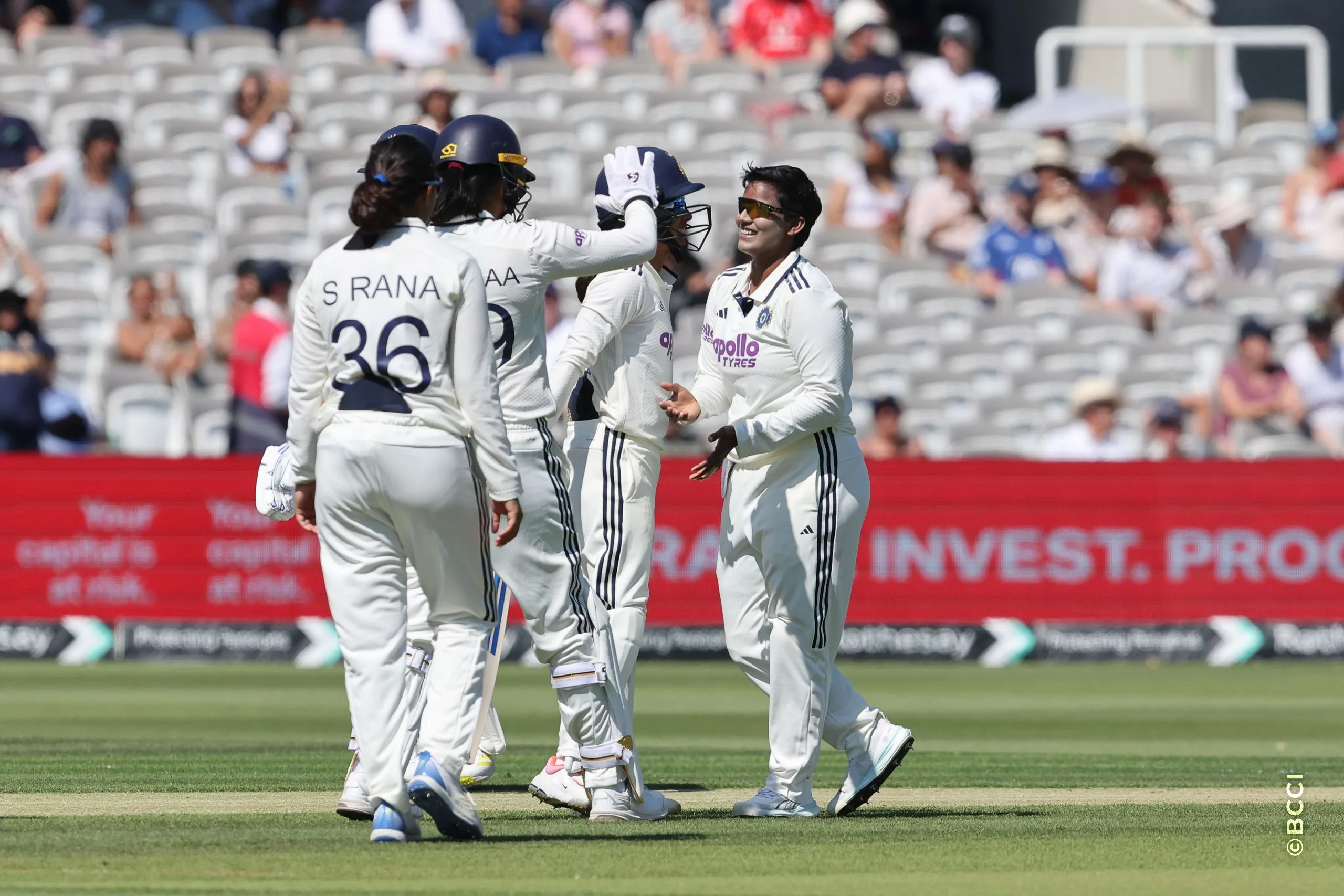 Deepti Sharma of India celebrates the wicket of England  player during the presentation of the during Day 2 of the Only Test match between England Women and India Women at Lord's Cricket Ground, London, England, on July 11, 2026.Photo by Pankaj Nangia / CREIMAS for BCCI