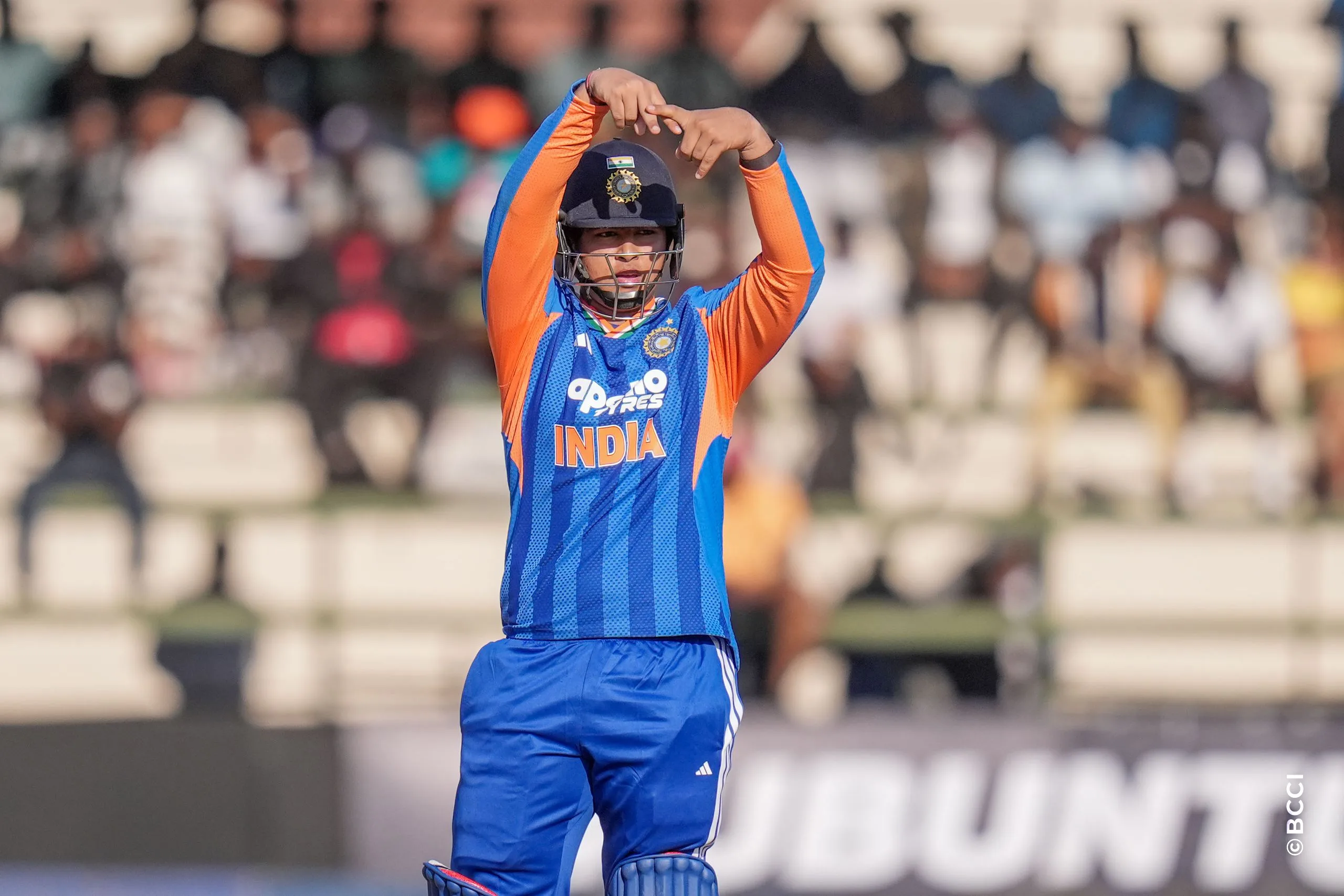 Vibhav Sooryavanshi of India celebrates after scoring his fifty runs during the 1st T20 International match between Zimbabwe and India at the Harare Sports Club, Harare, Zimbabwe on July 23, 2026.Photo: Faheem Hussain / CREIMAS for BCCI