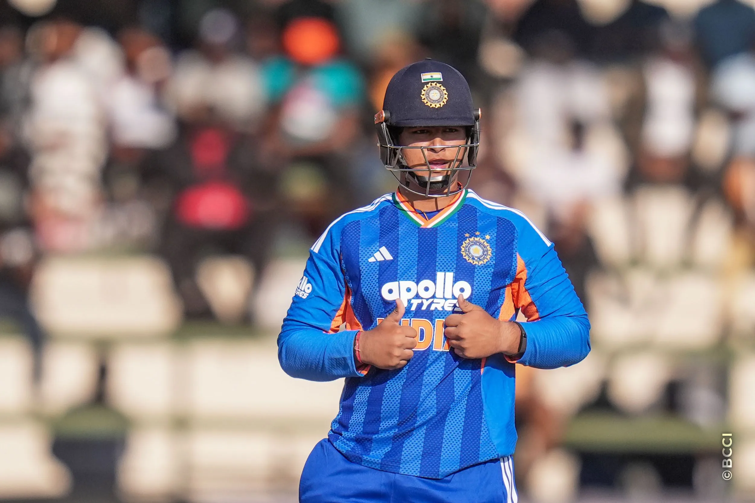 Vibhav Sooryavanshi of India celebrates after scoring his fifty runs during the 1st T20 International match between Zimbabwe and India at the Harare Sports Club, Harare, Zimbabwe on July 23, 2026.Photo: Faheem Hussain / CREIMAS for BCCI