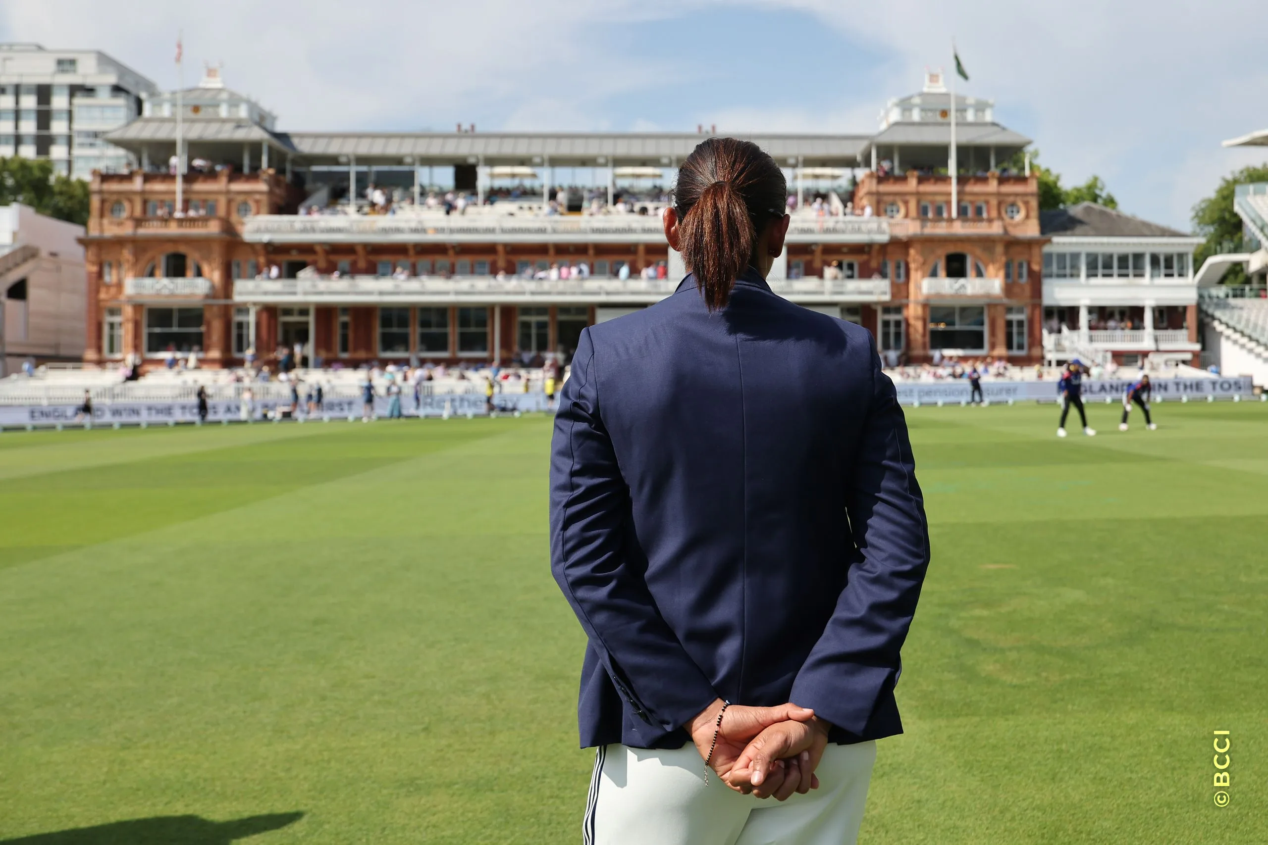 during Day 1 of the Only Test match between England Women and India Women at Lord's Cricket Ground, London, England, on July 10, 2026.Photo by Pankaj Nangia / CREIMAS for BCCI