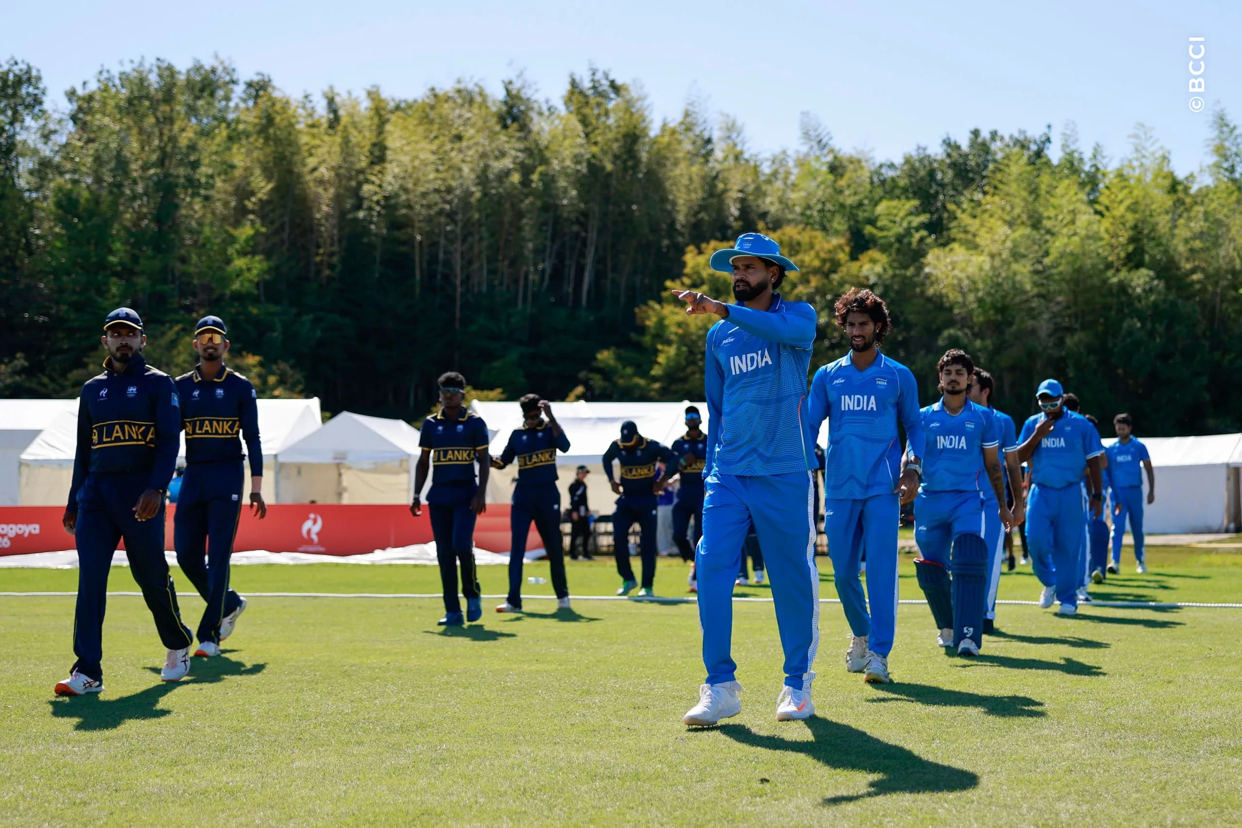 Shreyas Iyer of India with team mates during the Semi-Final match between the India and the Sri Lanka at Korogi Sports Park, Nisshin, Japan, on October 1, 2026.

Photo:  Deepak Malik / CREIMAS for BCCI