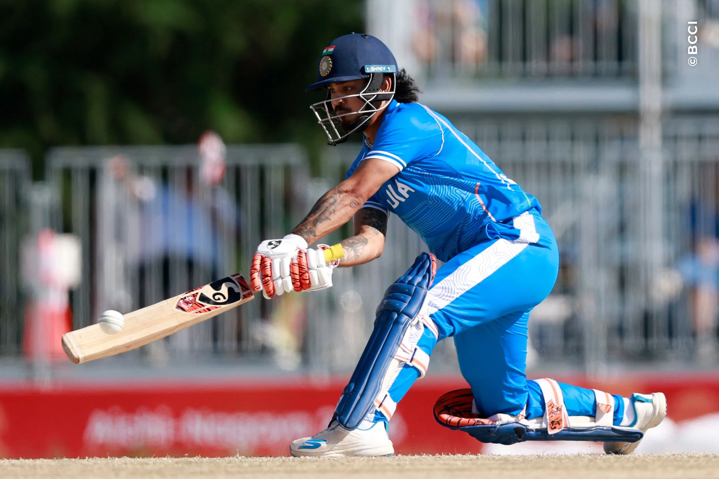Ishan Kishan of India plays a shot during the Semi-Final match between the India and the Sri Lanka at Korogi Sports Park, Nisshin, Japan, on October 1, 2026.

Photo:  Deepak Malik / CREIMAS for BCCI